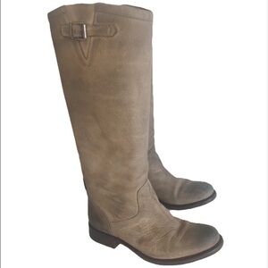 Sendra 8515 Street Flota Distressed Leather Knee High Riding Boots Tan Gray Sz 8